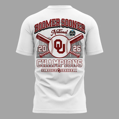 Oklahoma Sooners White 2026 NCAA Division I Baseball National Champions Locker Room T-Shirt