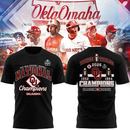 Oklahoma Sooners 2026 NCAA Baseball National Champions Locker Room T-Shirt - Black
