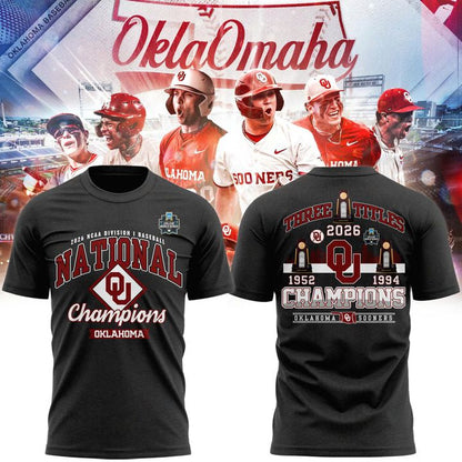 Oklahoma Sooners 2026 NCAA Baseball National Champions Locker Room T-Shirt - Charcoal Heather