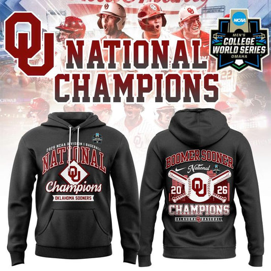 Oklahoma Sooners Charcoal 2026 NCAA Division I Baseball National Champions Locker Room Hoodie