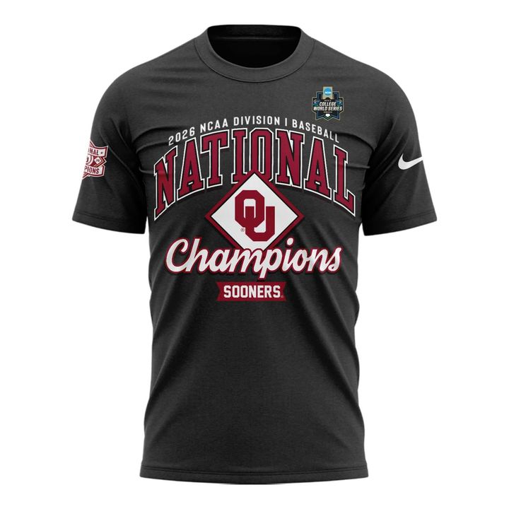 Men's Champion Gray Oklahoma Sooners 2026 NCAA Baseball Men's College World Series Champions Locker Room T-Shirt