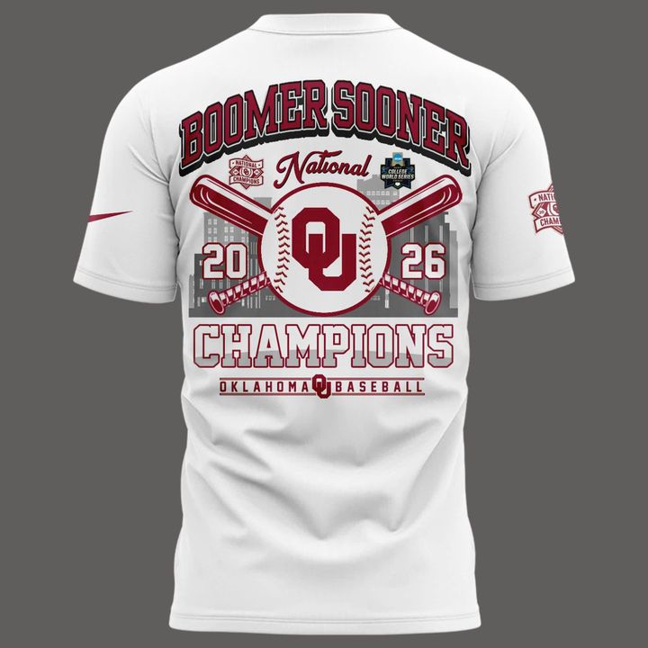 Men's Champion White Oklahoma Sooners 2026 NCAA Baseball Men's College World Series Champions Locker Room T-Shirt