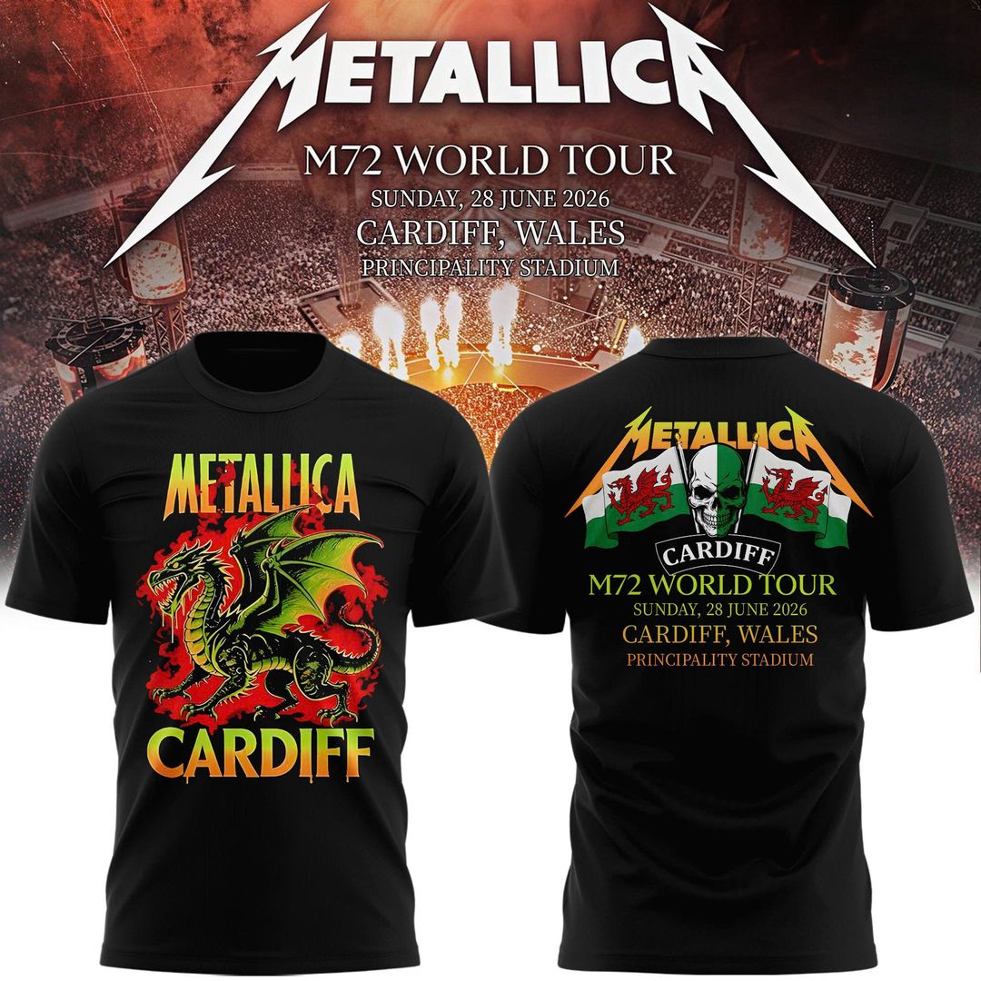 Metallica 2026 M72 World Tour Cardiff, Wales Live Concert T-Shirt