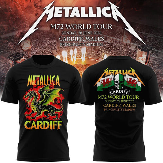 Metallica 2026 M72 World Tour Cardiff, Wales Live Concert T-Shirt