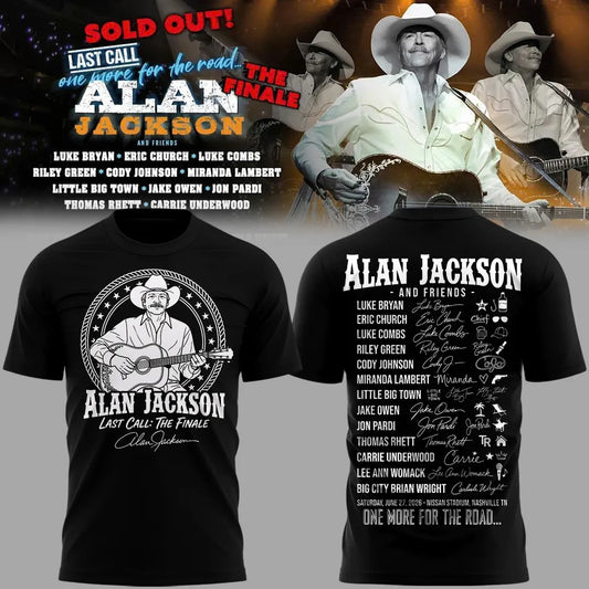 Exclusive Version Alan Jackson "Last Call... The Finale" Black Tshirt 2026