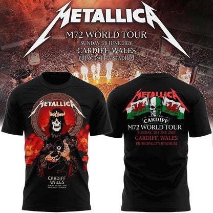 Metallica M72 World Tour Cardiff, Wales Limited Edition T-Shirt