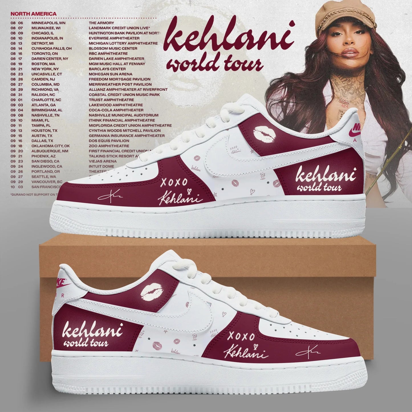 Kehlani World Tour 2026 Limited Edition AF1 Shoes V1 | JQ22