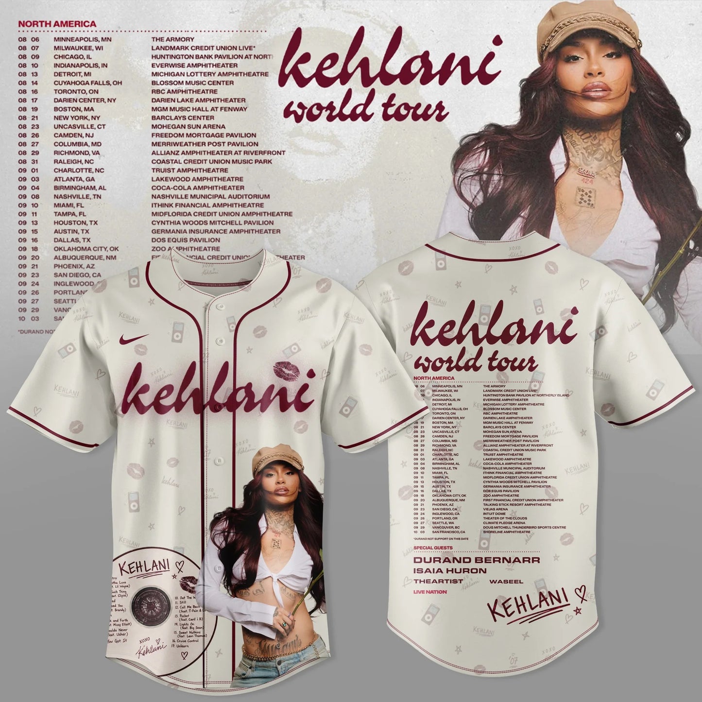 Kehlani World Tour 2026 Jersey Limited Edition White V3 | QP42