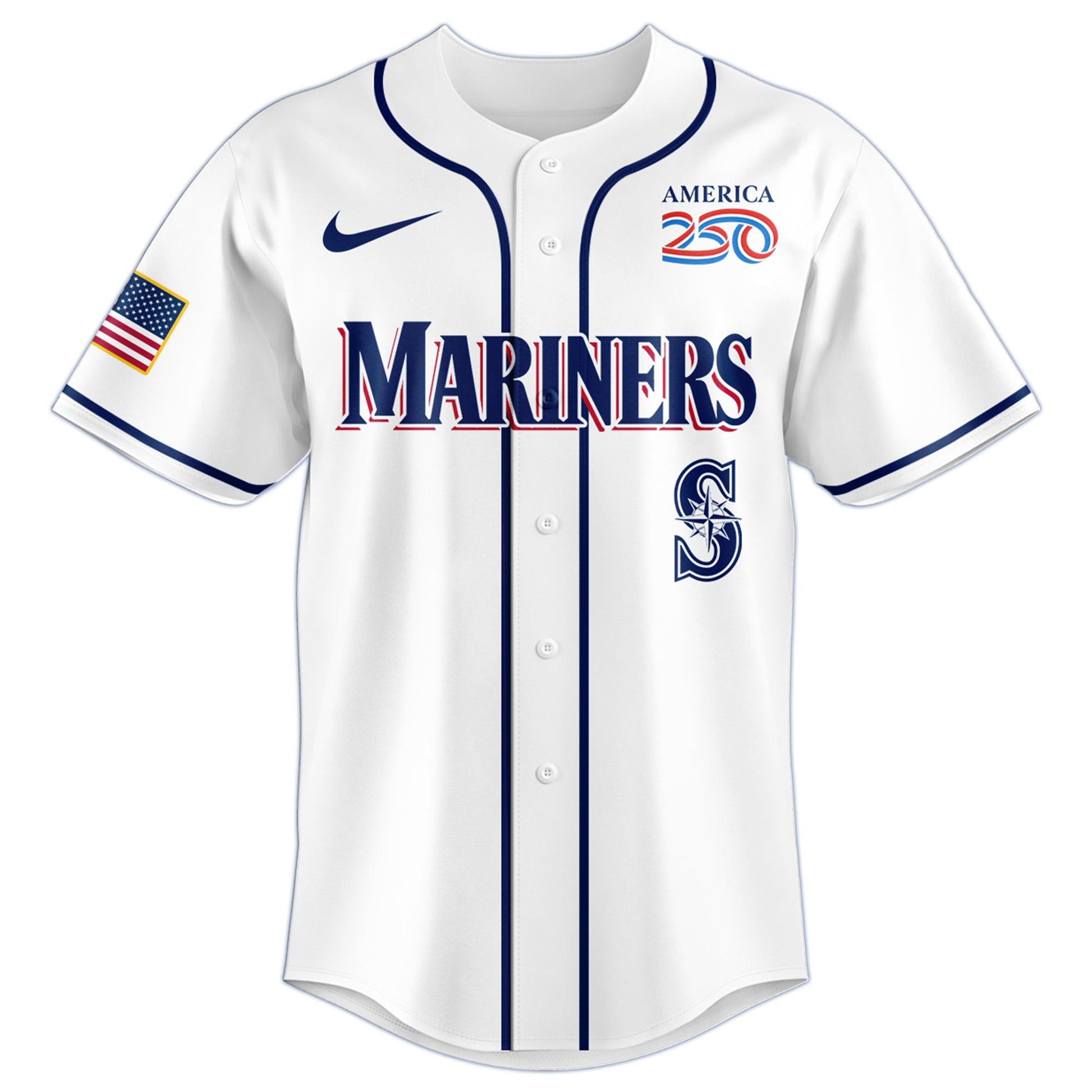 America’s 250th Anniversary Seattle Mariners Baseball Jersey - Premium Quality