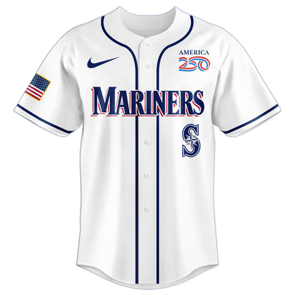 America’s 250th Anniversary Seattle Mariners Baseball Jersey - Premium Quality
