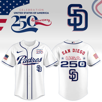 America’s 250th Anniversary San Diego Padres Baseball Jersey - Premium Quality