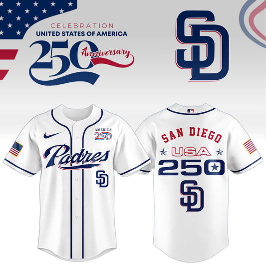 America’s 250th Anniversary San Diego Padres Baseball Jersey - Premium Quality