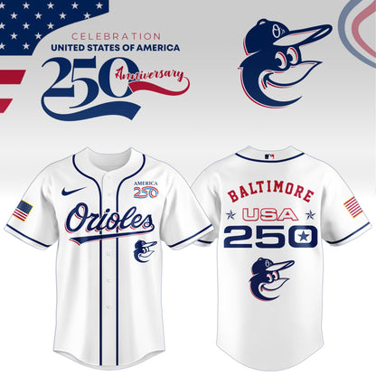 America’s 250th Anniversary Baltimore Orioles Baseball Jersey - Premium Quality