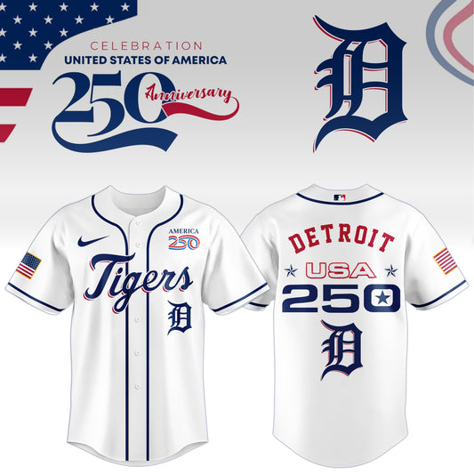 America’s 250th Anniversary Detroit Tigers Baseball Jersey - Premium Quality