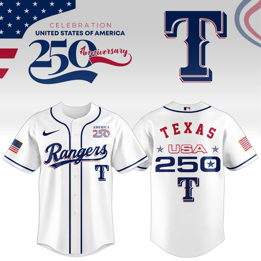 America’s 250th Anniversary Texas Rangers Baseball Jersey - Premium Quality