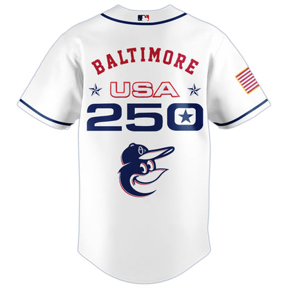 America’s 250th Anniversary Baltimore Orioles Baseball Jersey - Premium Quality