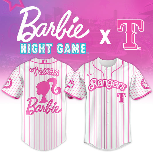 Texas Rangers x Barbie Night Game Special Edition Baseball Jersey 2025