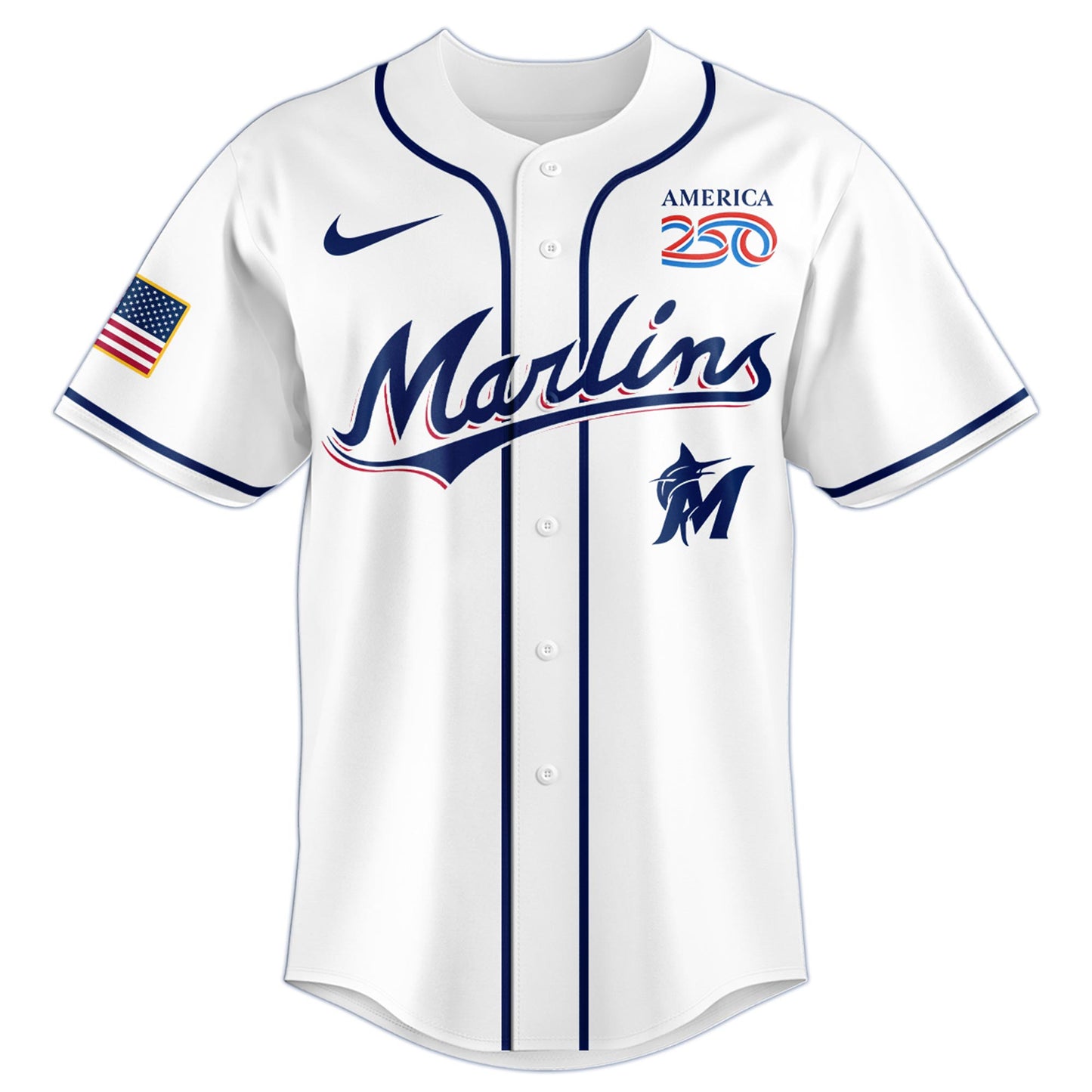 America’s 250th Anniversary Miami Marlins Baseball Jersey - Premium Quality