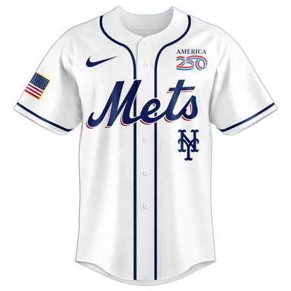 America’s 250th Anniversary New York Mets Baseball Jersey - Premium Quality