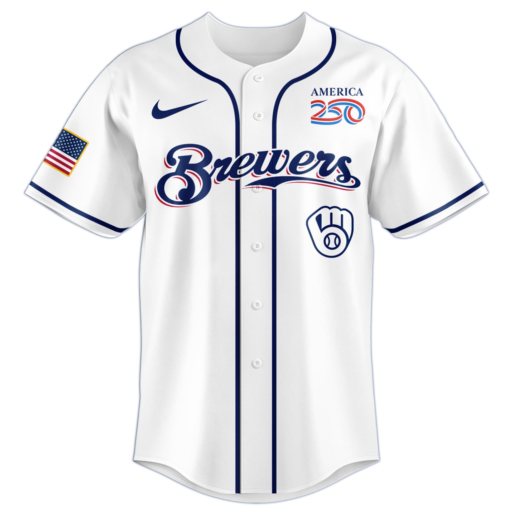 America’s 250th Anniversary Milwaukee Brewers Baseball Jersey - Premium Quality