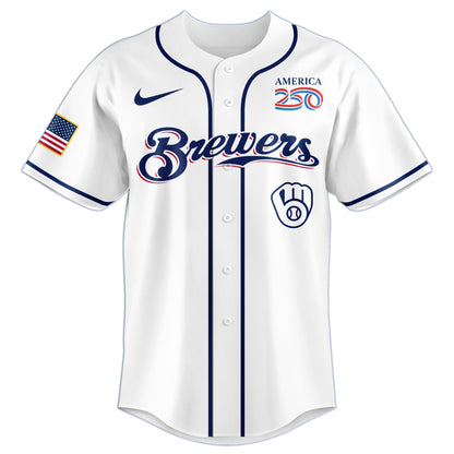 America’s 250th Anniversary Milwaukee Brewers Baseball Jersey - Premium Quality