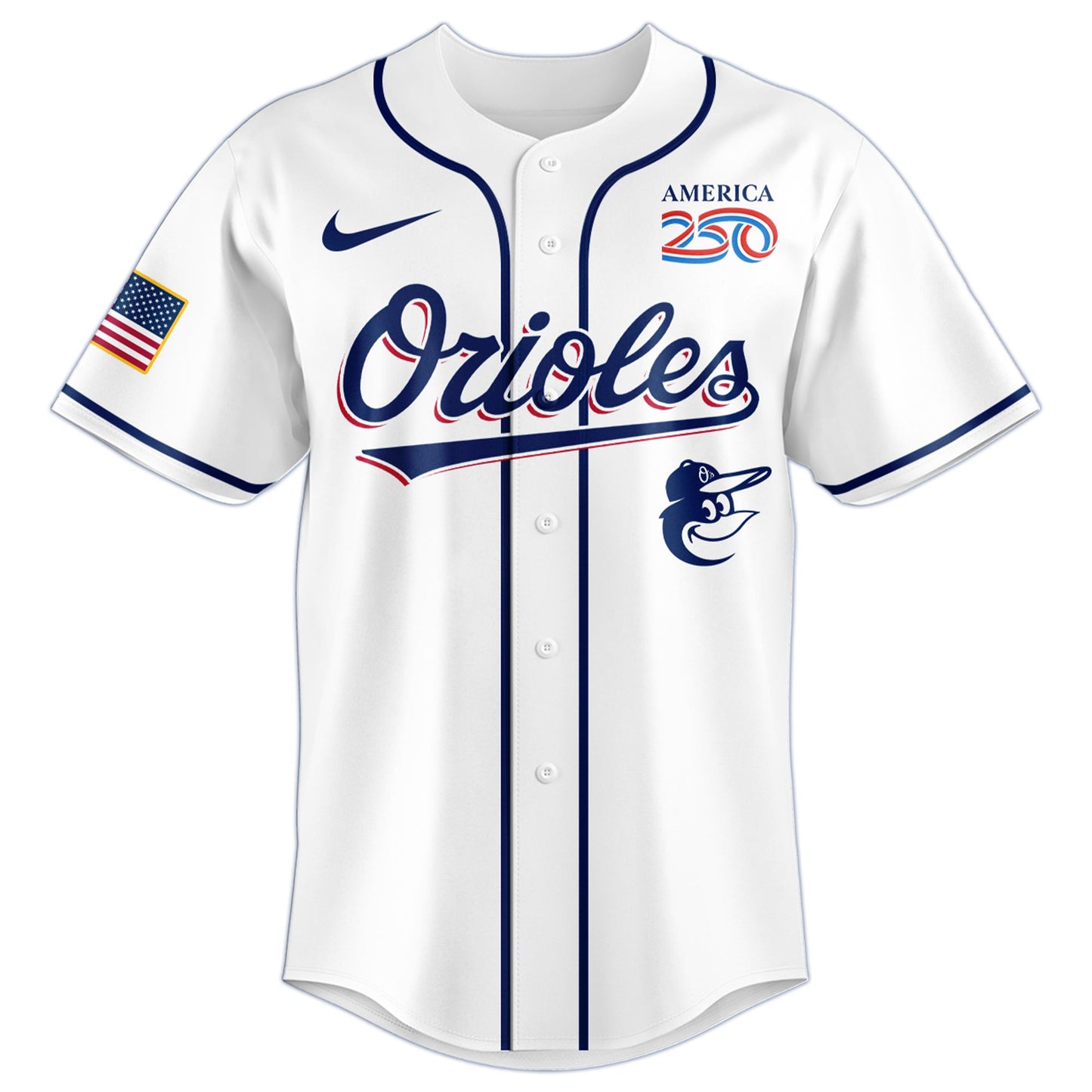 America’s 250th Anniversary Baltimore Orioles Baseball Jersey - Premium Quality