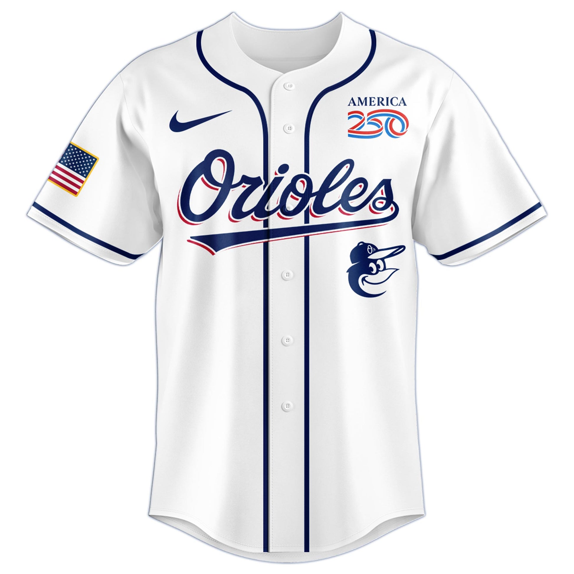 America’s 250th Anniversary Baltimore Orioles Baseball Jersey - Premium Quality