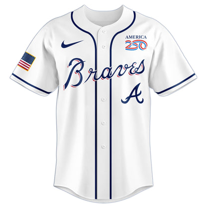 America’s 250th Anniversary Atlanta Braves Baseball Jersey - Premium Quality
