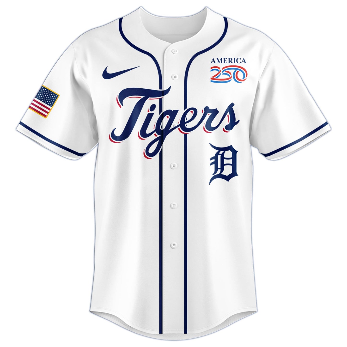 America’s 250th Anniversary Detroit Tigers Baseball Jersey - Premium Quality