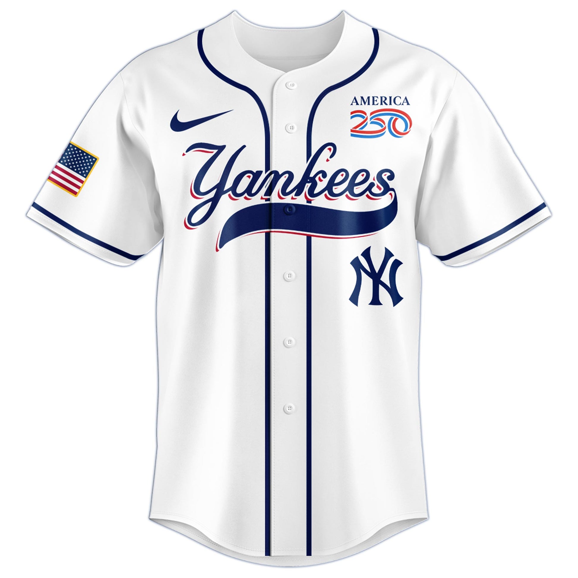America’s 250th Anniversary New York Yankees Baseball Jersey - Premium Quality
