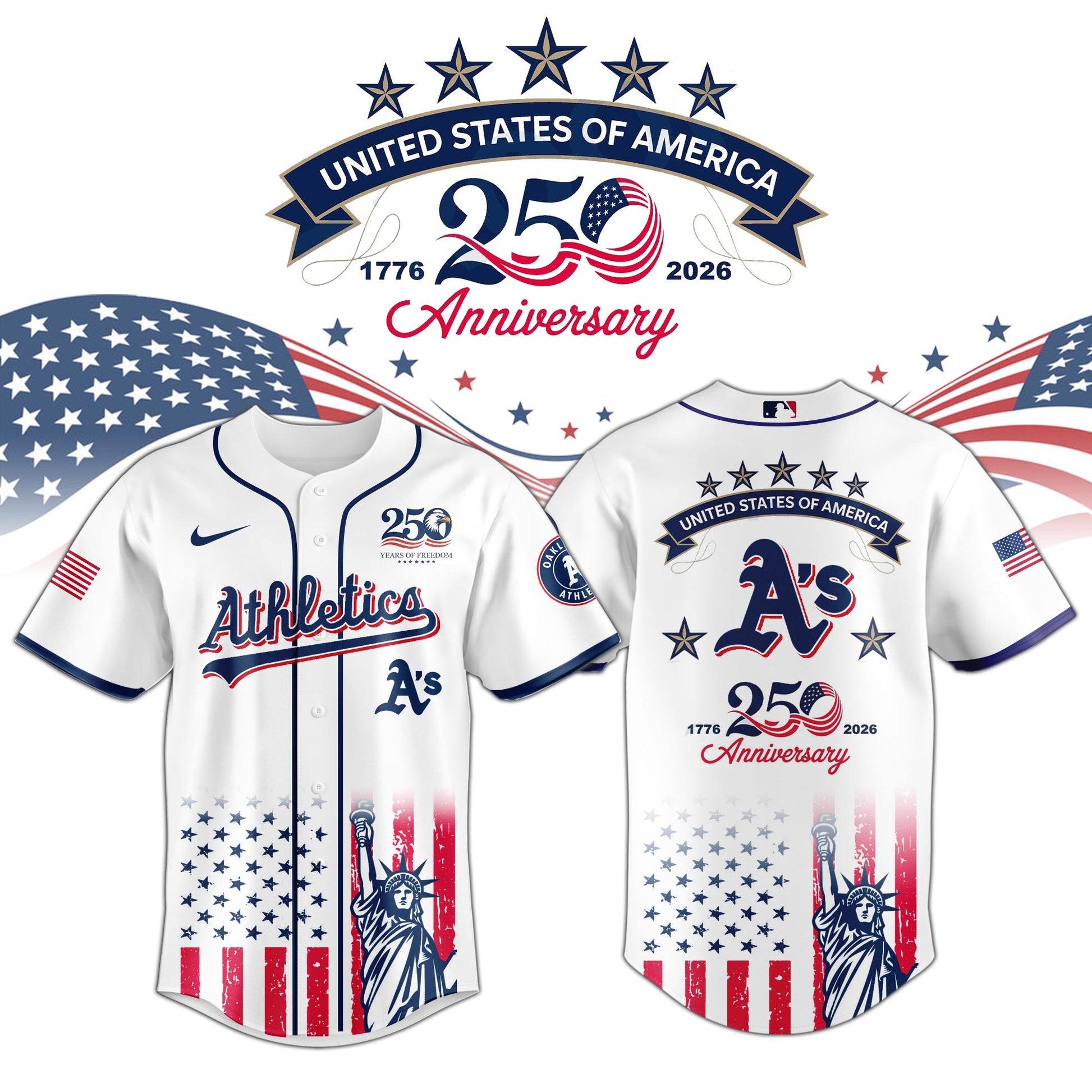 OAK Athletics special America’s 250th Anniversary Limited Edition Jersey