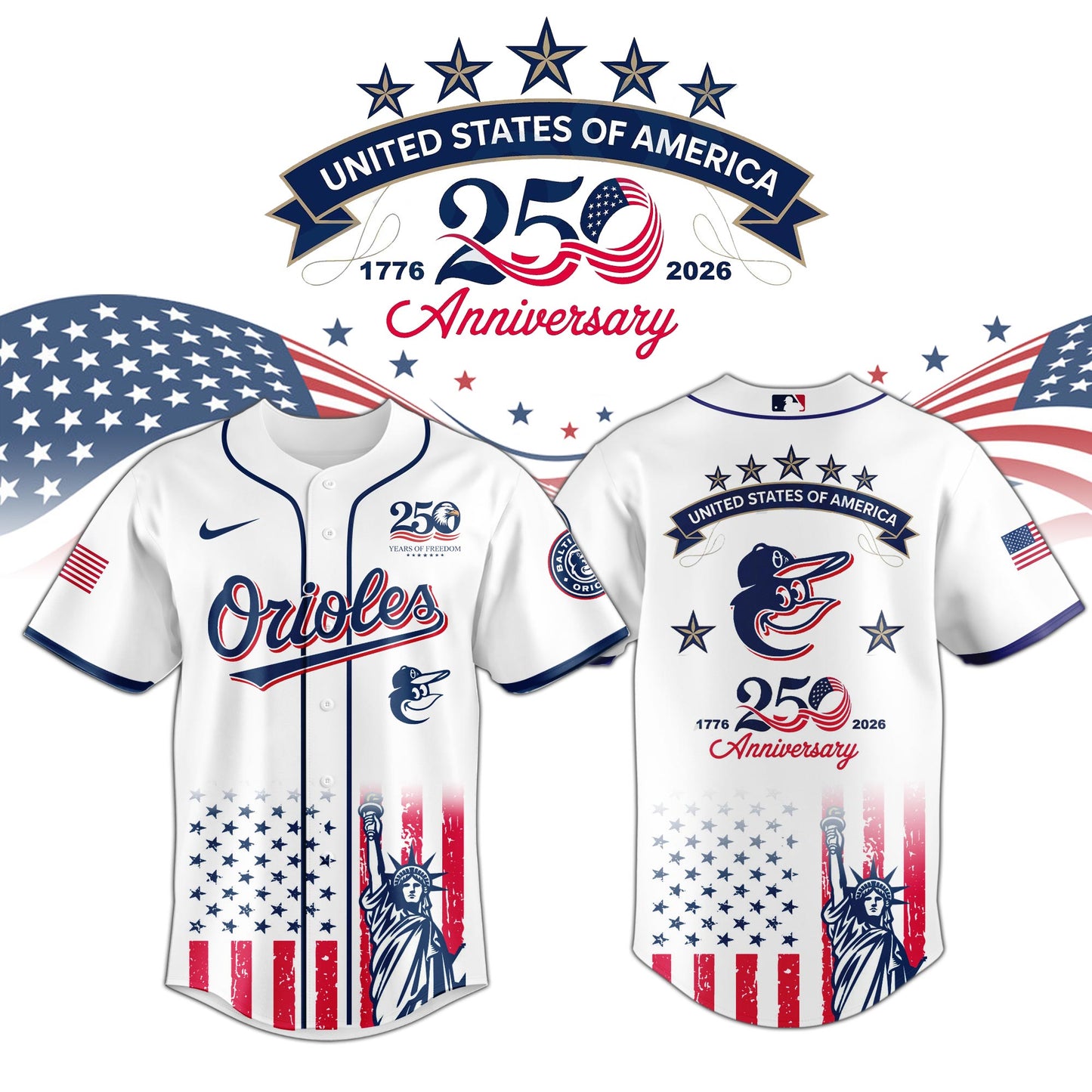 Baltimore Orioles special America’s 250th Anniversary Limited Edition Jersey