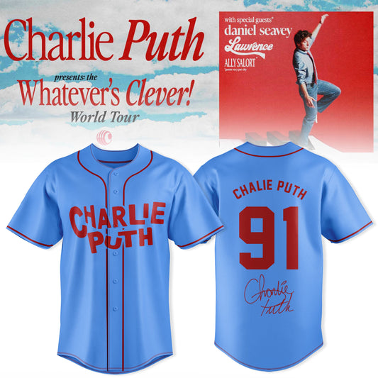 C.Puth: Whatever’s Clever! World Tour Customize Baseball Jersey