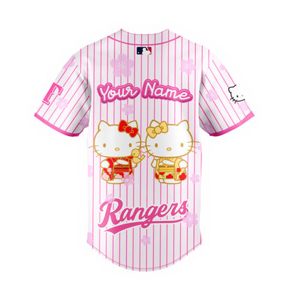 Texas Rangers Baseball Jersey 🌸💕 Hello Kitty Night Happy GirlsDay! Hinamatsuri Jersey Custom Name