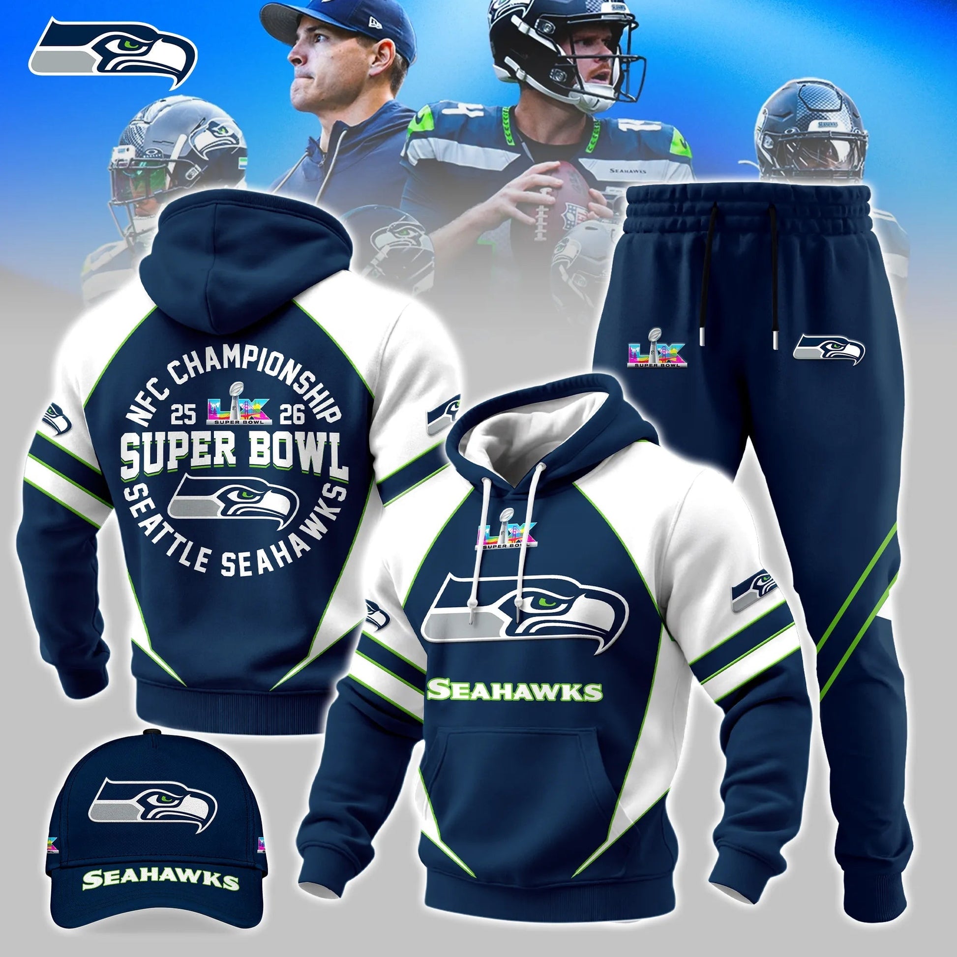 Seattle Seahawks Super Bowl LX 2026 Limited Edition Combo Hoodie