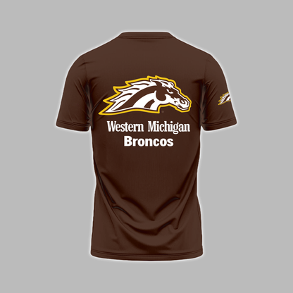 We Are 2025 MAC Champs - THE BRONCOS ARE DETROIT BOUND! Western Michigan Football Brown T-Shirt - Unisex - 100% Cotton