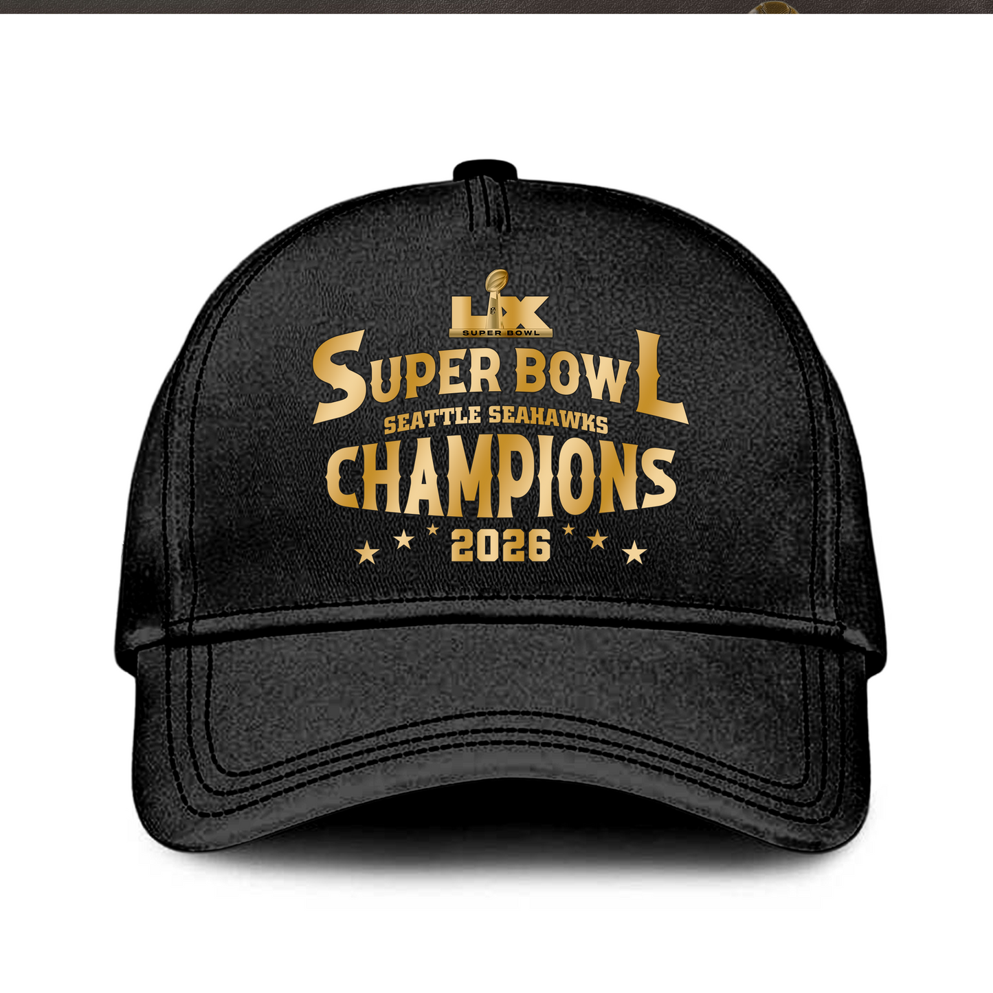 Seattle Seahawks 2026 Super Bowl LX Tshirt Golden Black
