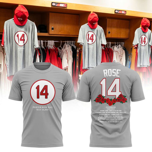 Cincinnati Reds Baseball T-Shirt For 2025 Pete Rose Day