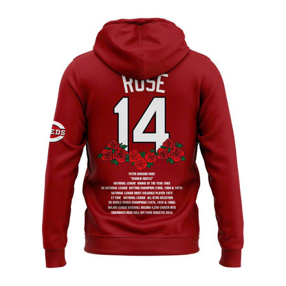 Cincinnati Reds Baseball Hoodie For 2025 Pete Rose Day