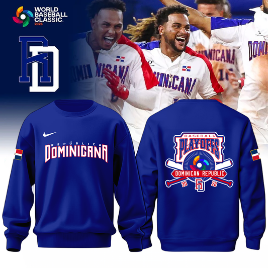 Dominican Republic Baseball 2026 World Baseball Classic Baseball Sweatshirt Blue