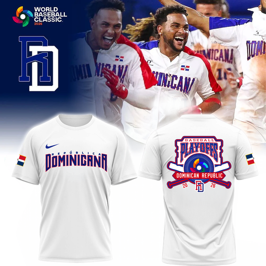 Dominican Republic Baseball 2026 World Baseball Classic Baseball T-Shirt White
