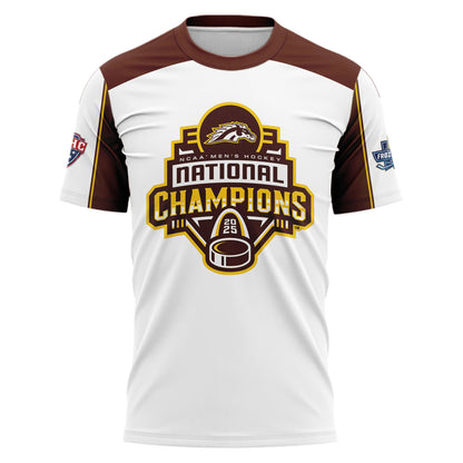 Western Michigan University Broncos Special New National Mens Hockey Champions T-Shirt