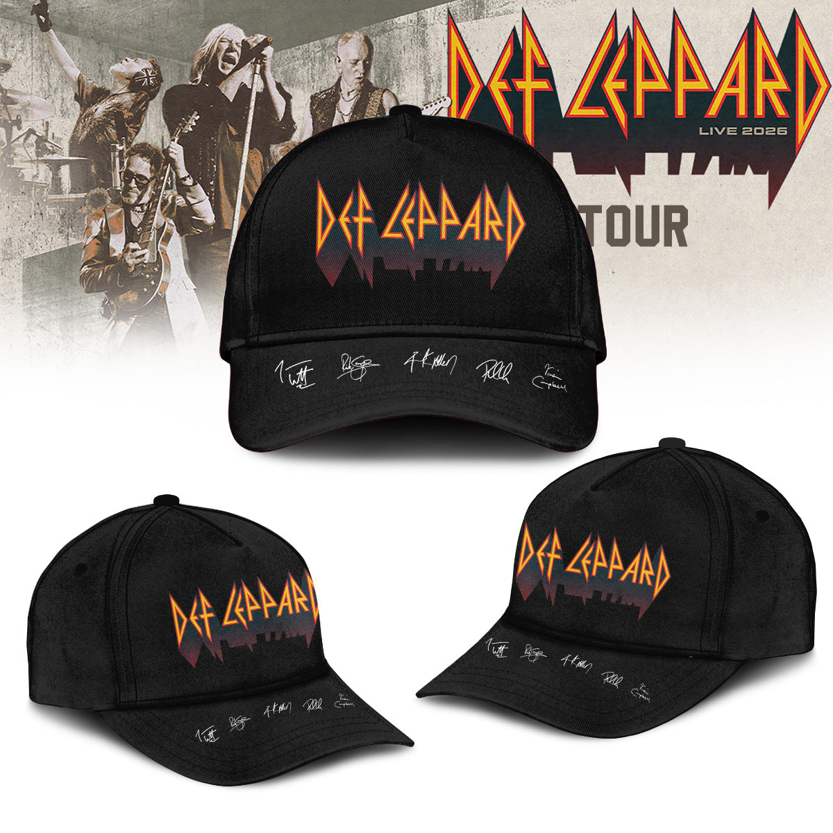 Def Leppard Live 2026 Limited Edition Signature T-Shirt - Concert Merchandise