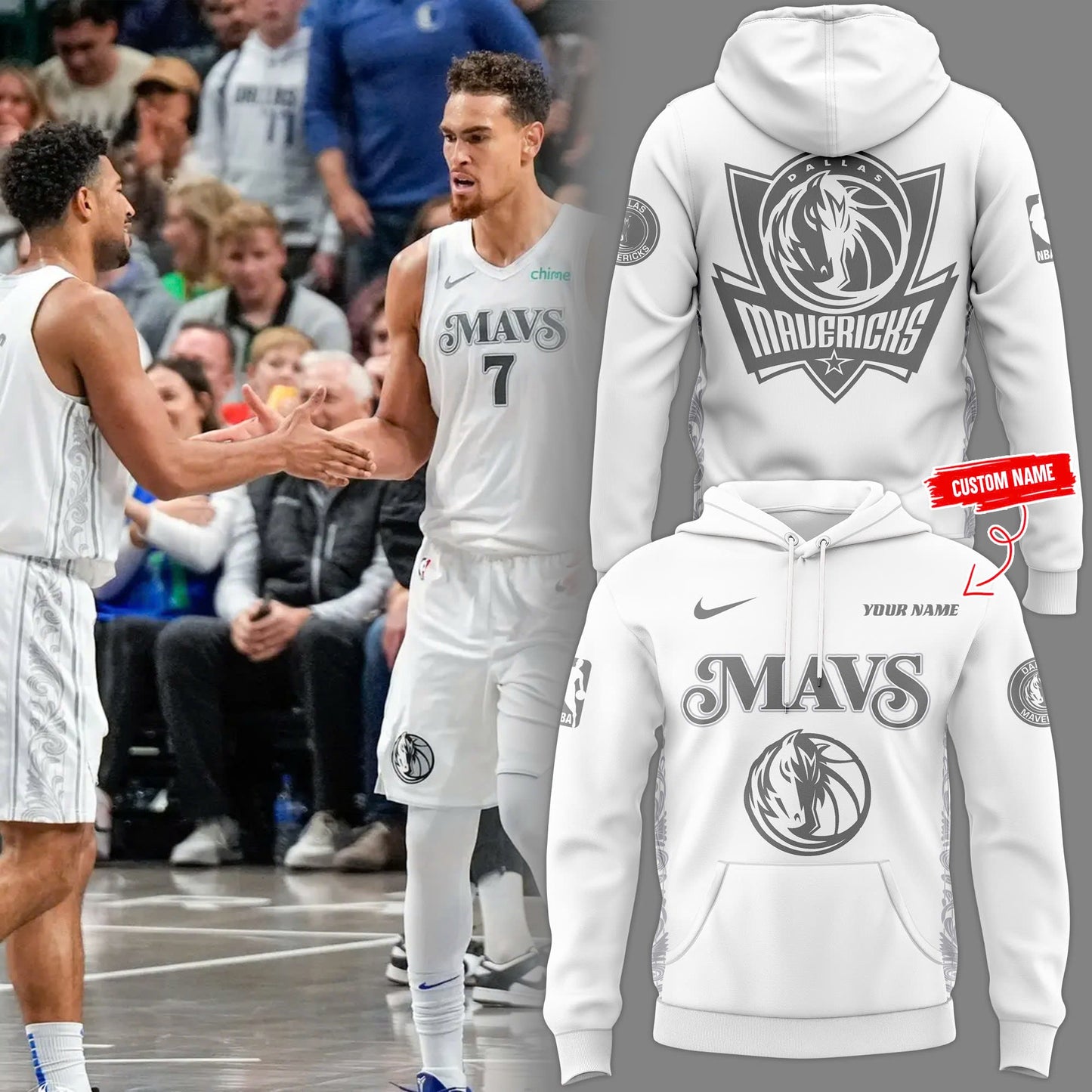 Dallas Mavericks White Hoodie