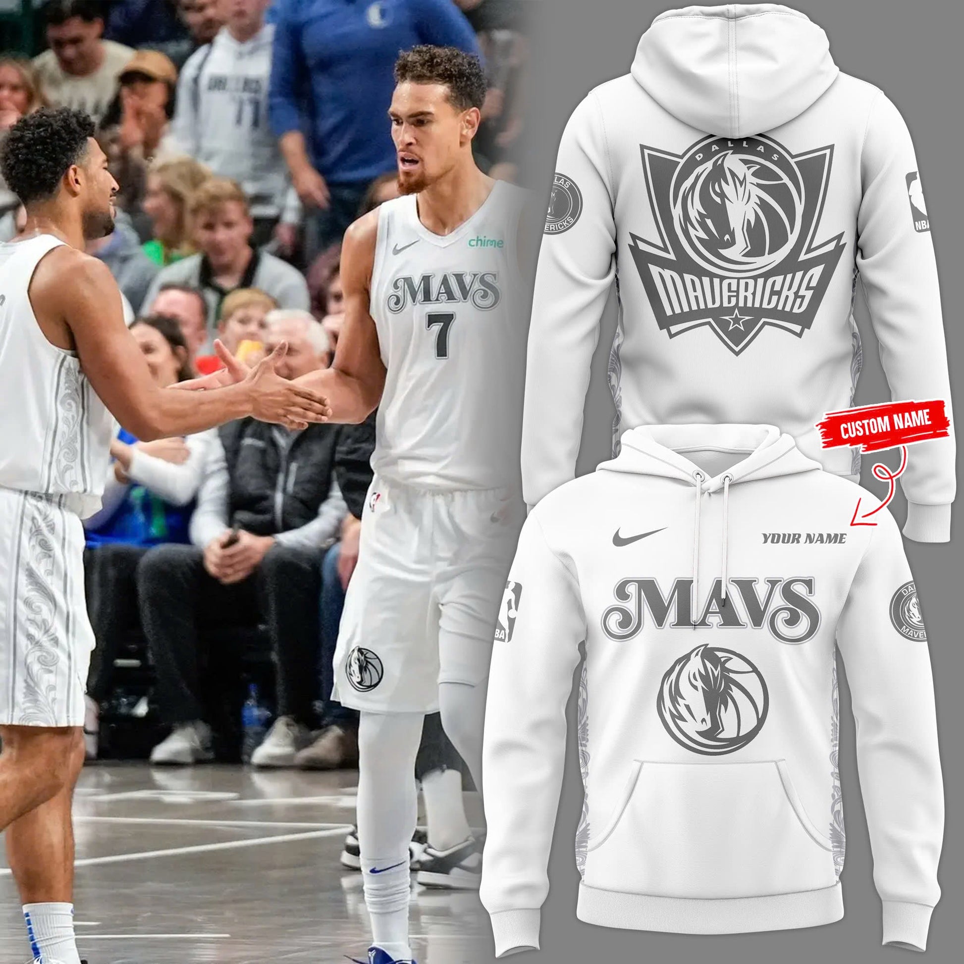 Dallas Mavericks White Hoodie