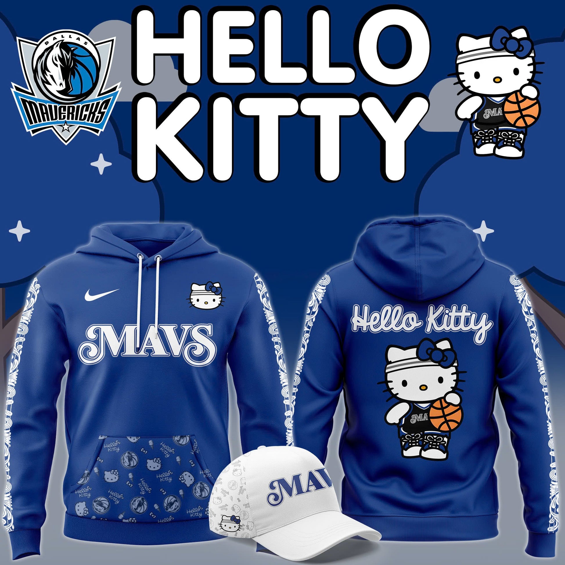 Dallas Mavericks Hoodie Hello Kitty Hoodie