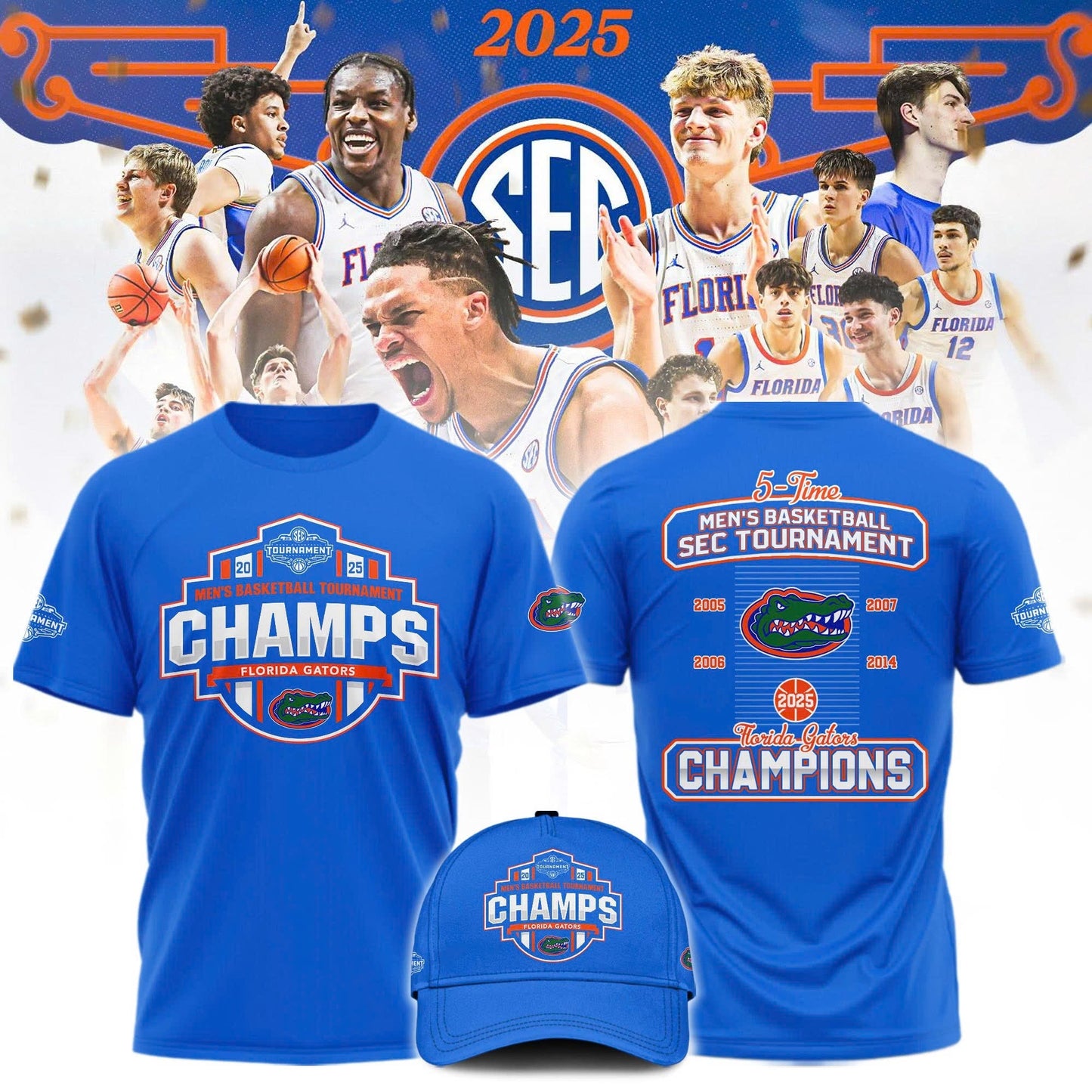 Florida Gators 2025 SEC Men’s Basketball Conference Tournament Champions Locker Room Limited Edition