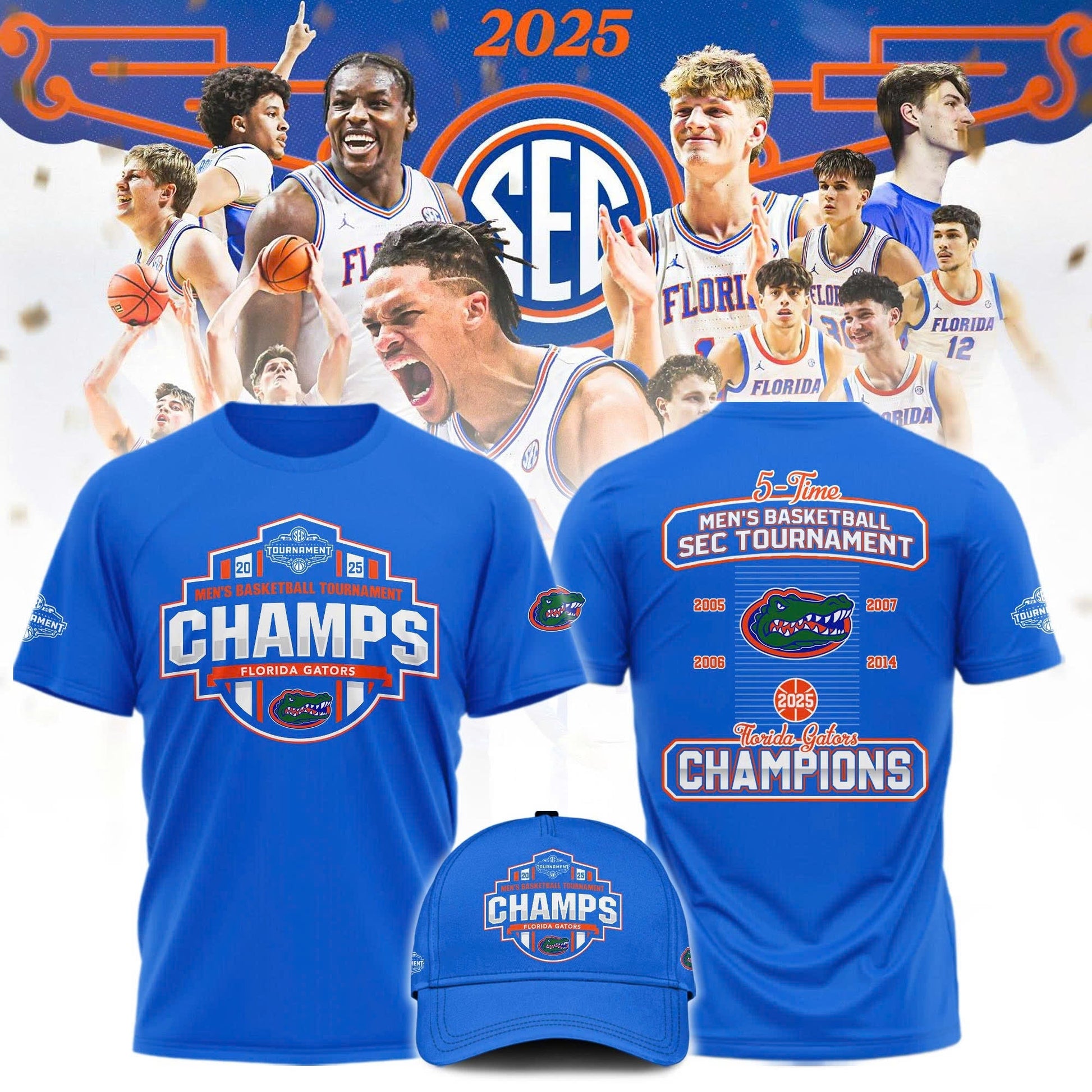 Florida Gators 2025 SEC Men’s Basketball Conference Tournament Champions Locker Room Limited Edition