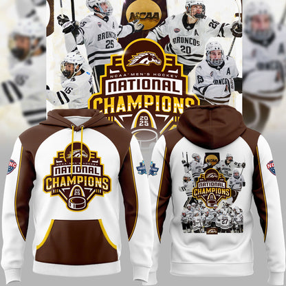 Western Michigan University Broncos Special New National Mens Hockey Champions Hoodie