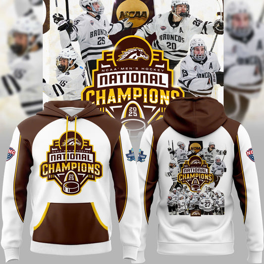 Western Michigan University Broncos Special New National Mens Hockey Champions Hoodie